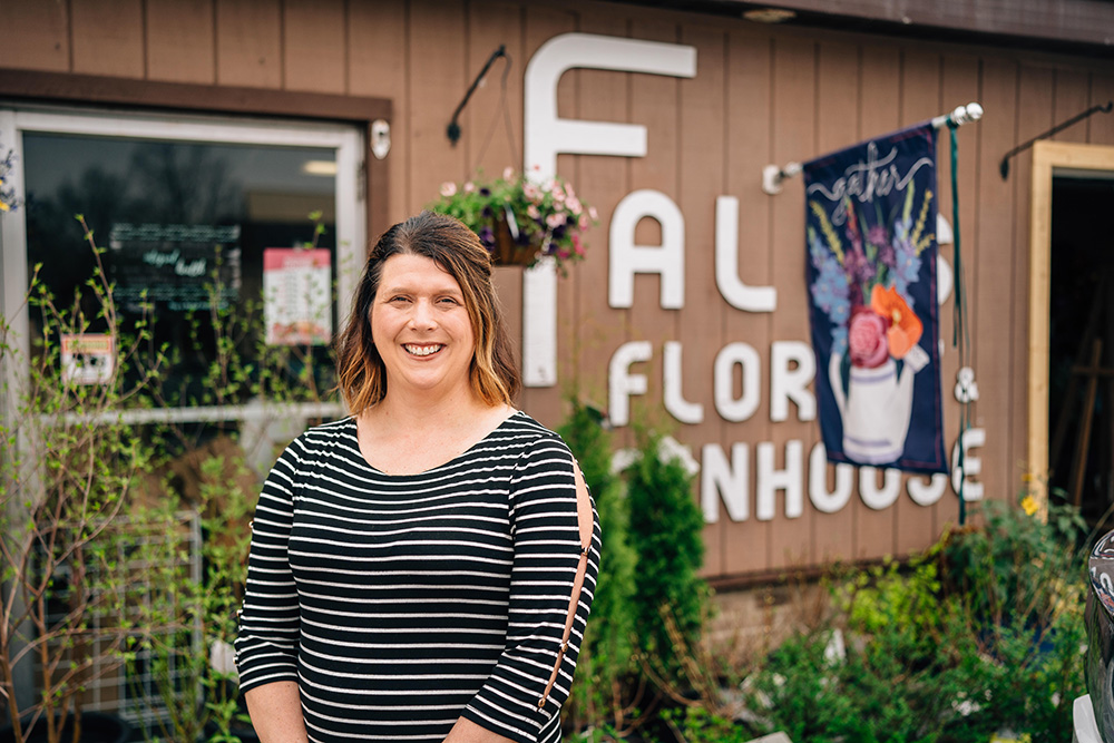 Falls Florist & Greenhouse owner Dana Rave