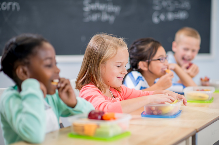 Children Snacking at School