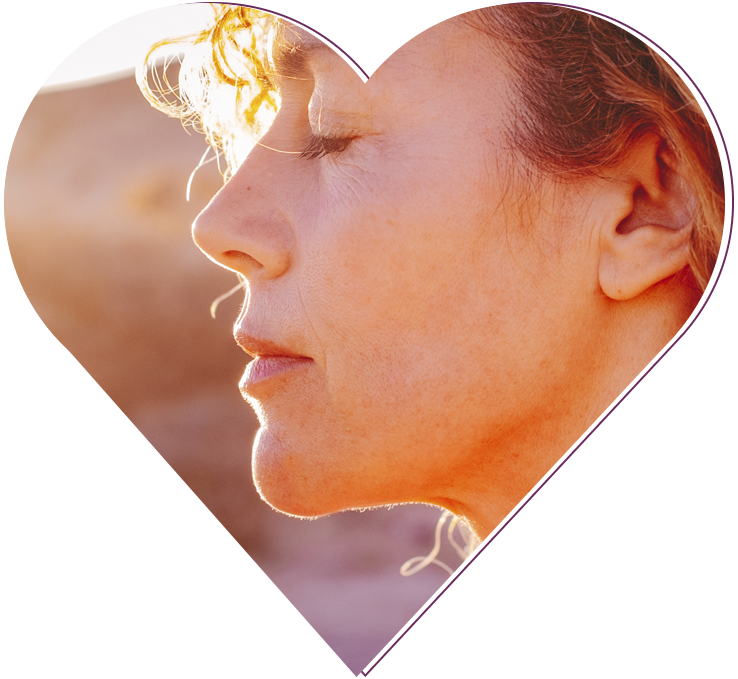Portrait of a serene woman closing her eyes