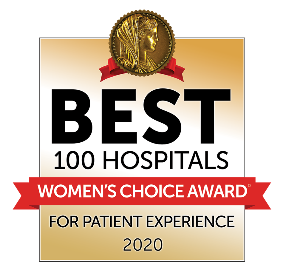 Best 100 Hospitals Women's Choice Award for patient experience, 2020